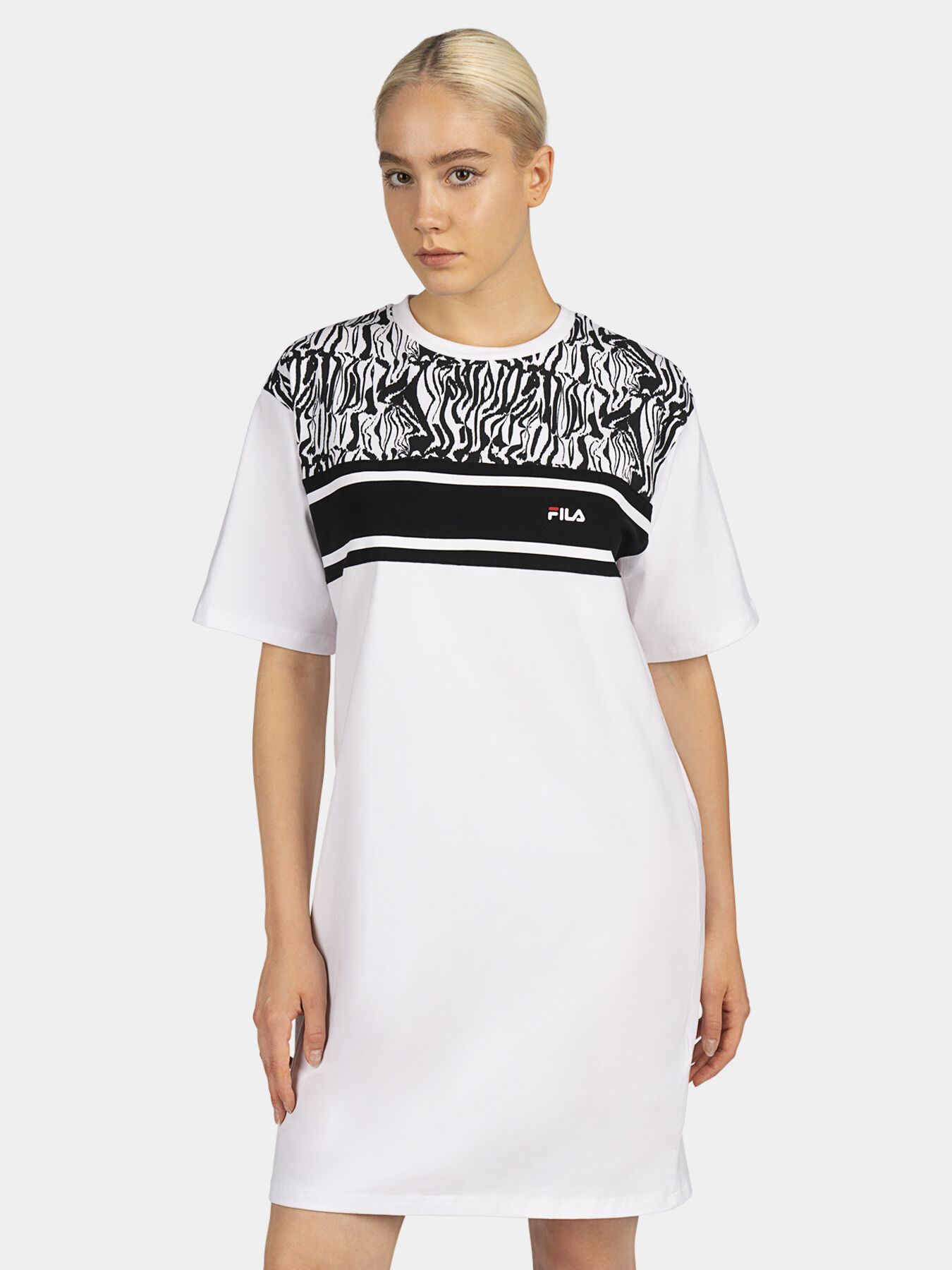 BUDVA dress with abstract zebra print brand FILA Globalbrandsstore en