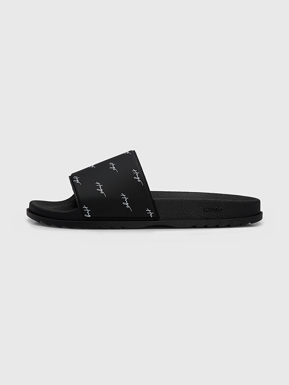 Black beach slides with logo motifs - 4