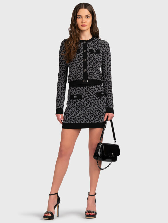 Black cardigan with logo motifs - 2