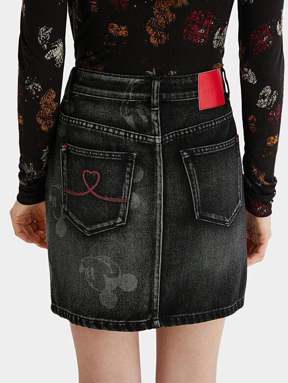 Denim skirt with Mickey Mouse print - 3