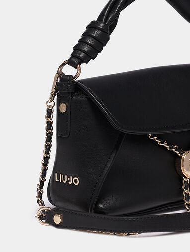 Black handbag with chain details - 5
