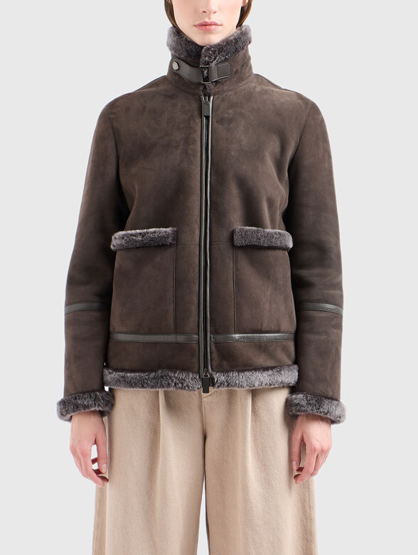 Leather jacket with - 1