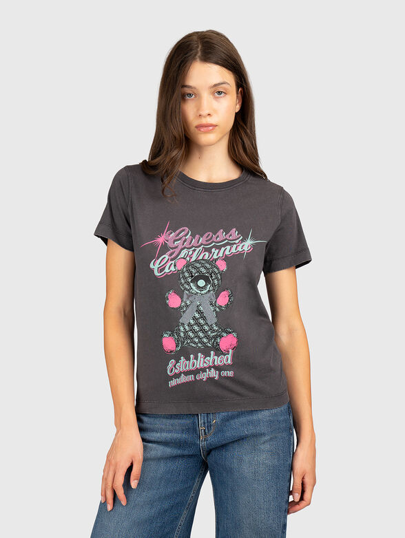 Cotton T-shirt with an accent print - 1