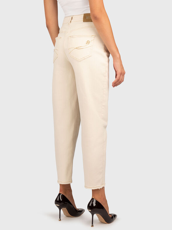 High waist jeans with logo embroidery - 2