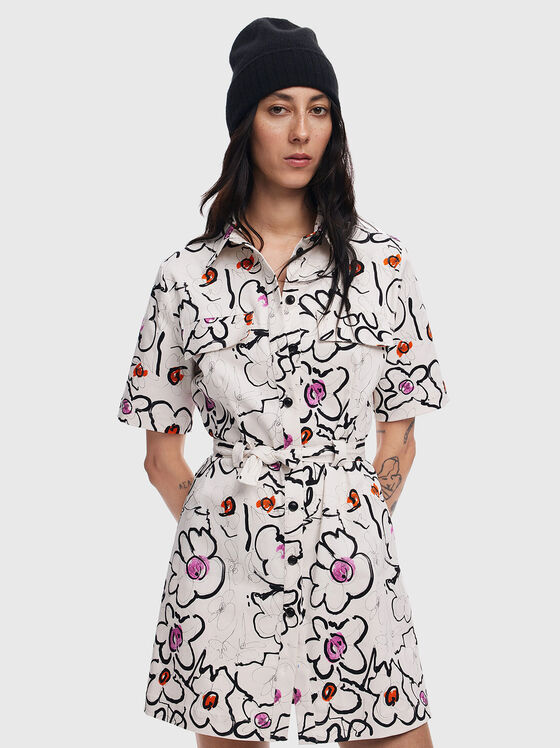 Рокля с нарисувани цветя - 1