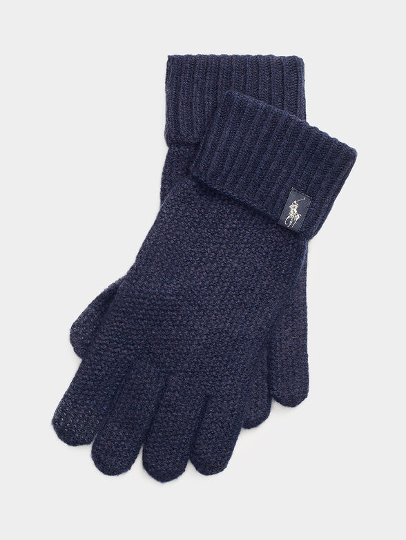 Blue knitted gloves - 1