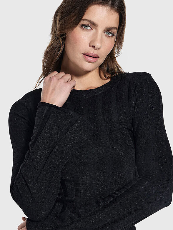 GEMMA wool blend sweater with accent sleeves - 5
