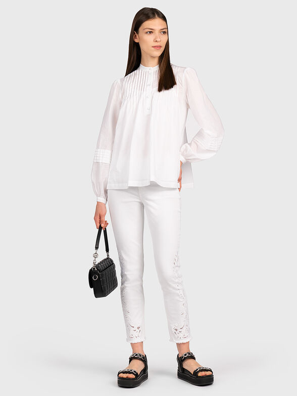 Cotton blouse in white color - 2