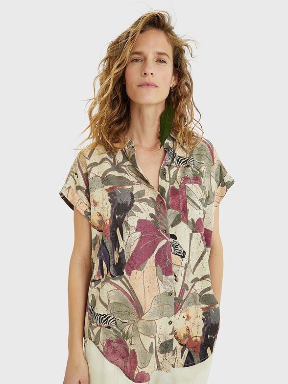 ETNICAN Shirt with tropical print - 1