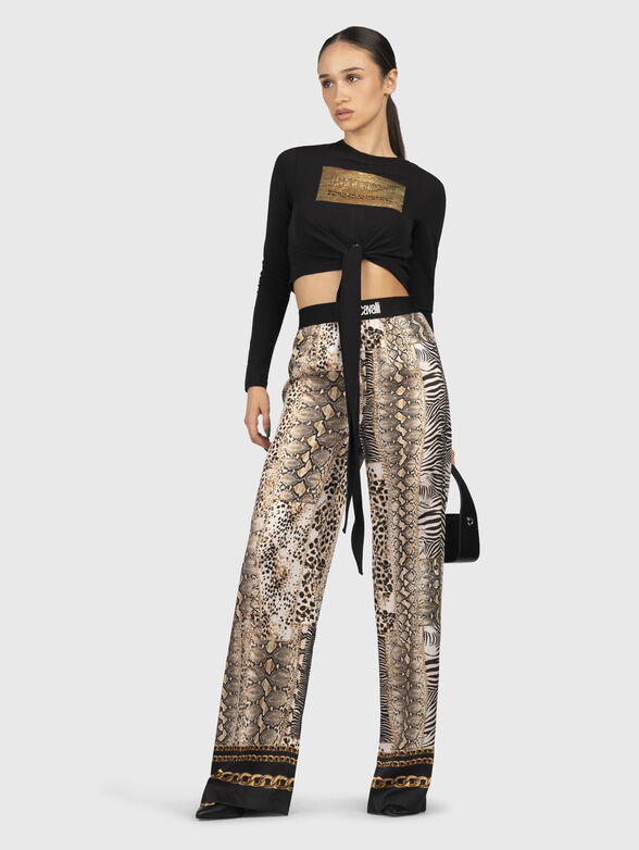 Animal print palazzo pants - 4