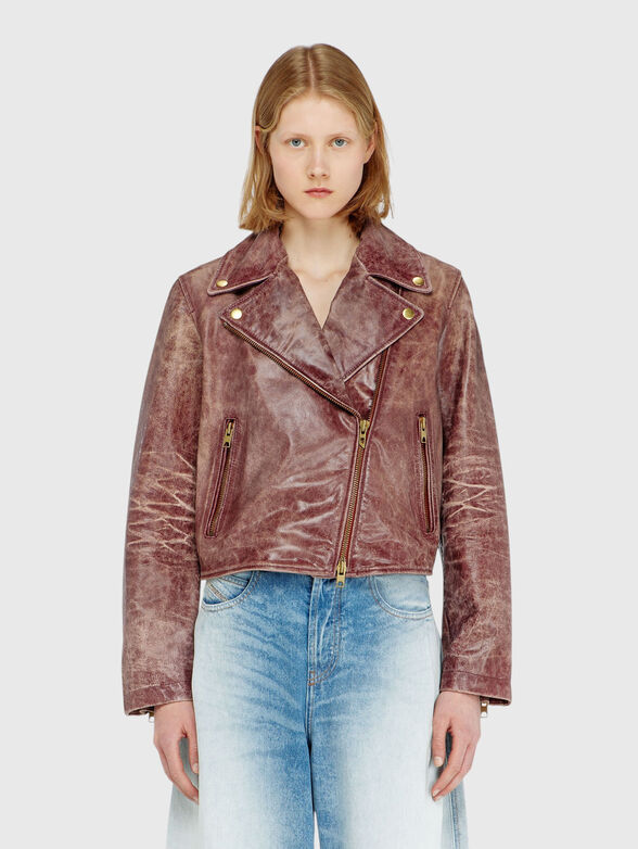Brown leather jacket - 1