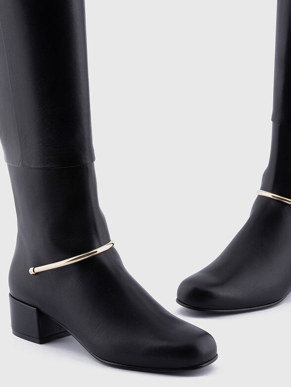 Black leather boots - 4