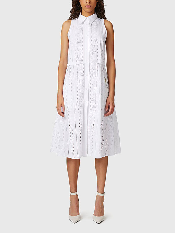 Dress with collar and English embroidery - 1