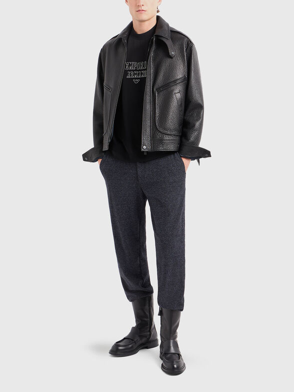 Black T-shirt with logo embroidery - 2