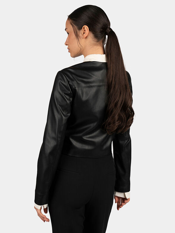 Eco leather jacket with golden buttons - 3
