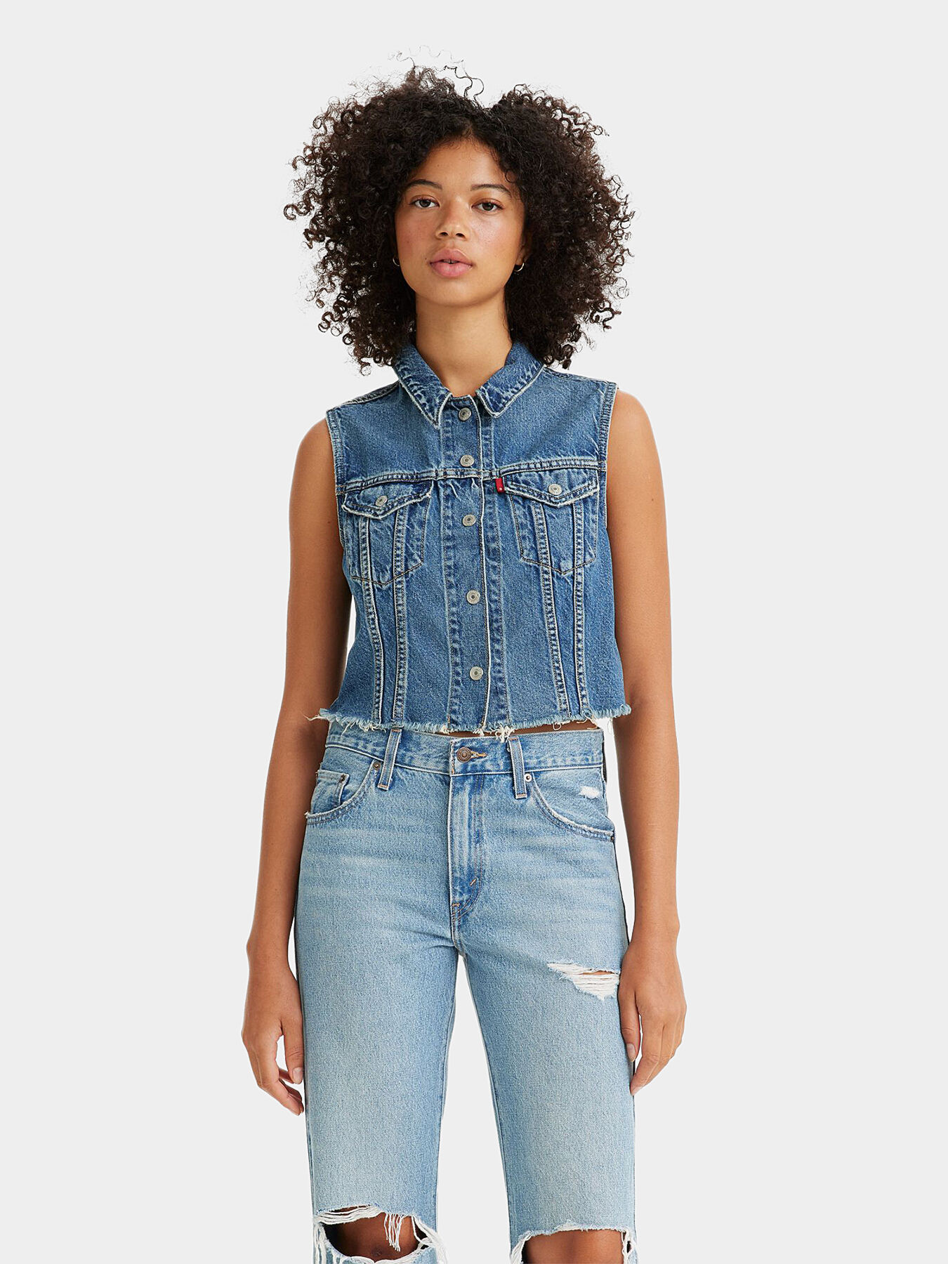 Levi blue jean vest sale