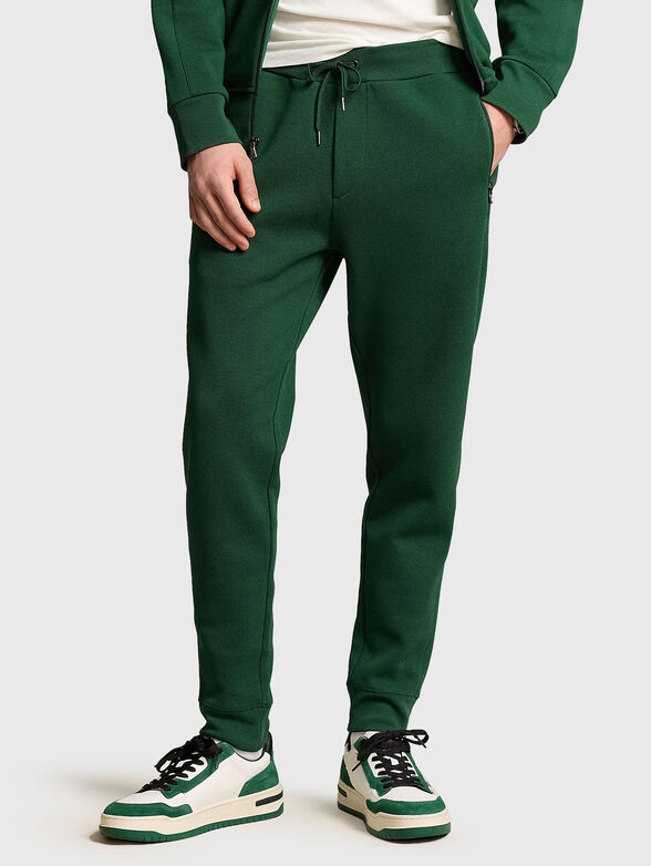 Green sweatpants with logo - 1