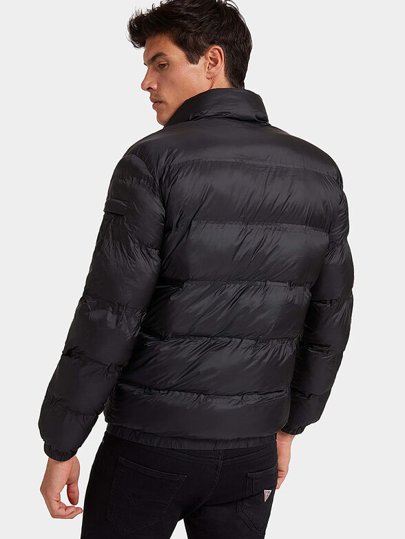 Black high-neck padded down jacket - 4