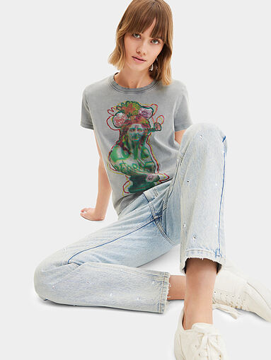 Blue jeans with gemstones - 5