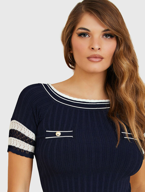 OLIVIA beige sweater with short sleeves - 4