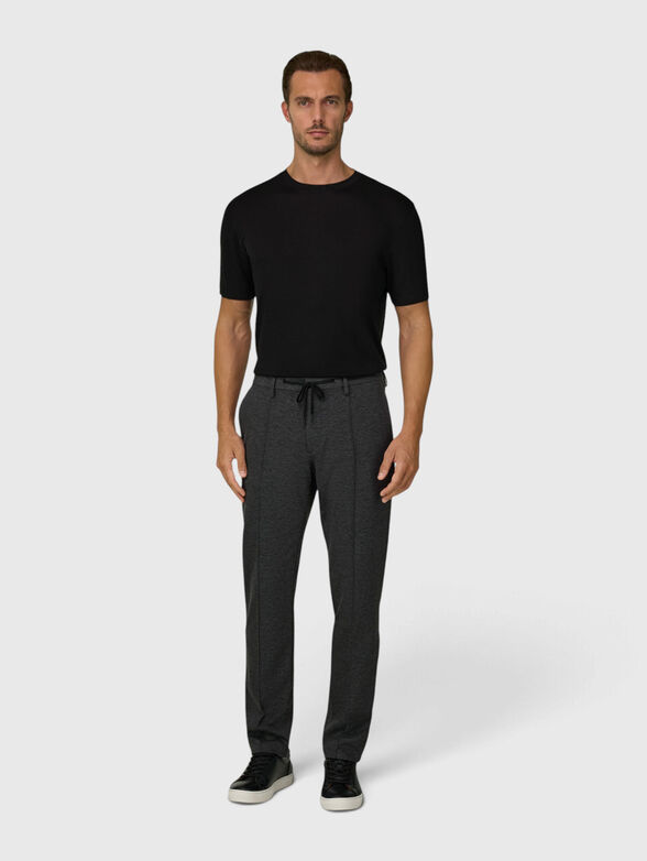 Black T-shirt with a round neckline - 2