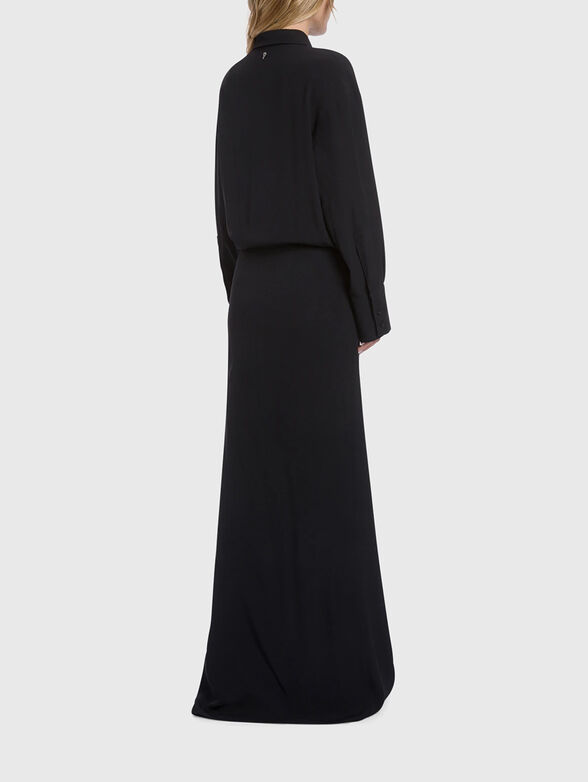 Long crepe dress with accent slit - 2