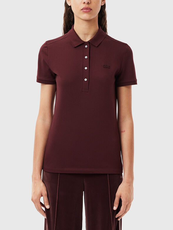 Burgundy cotton polo shirt - 1