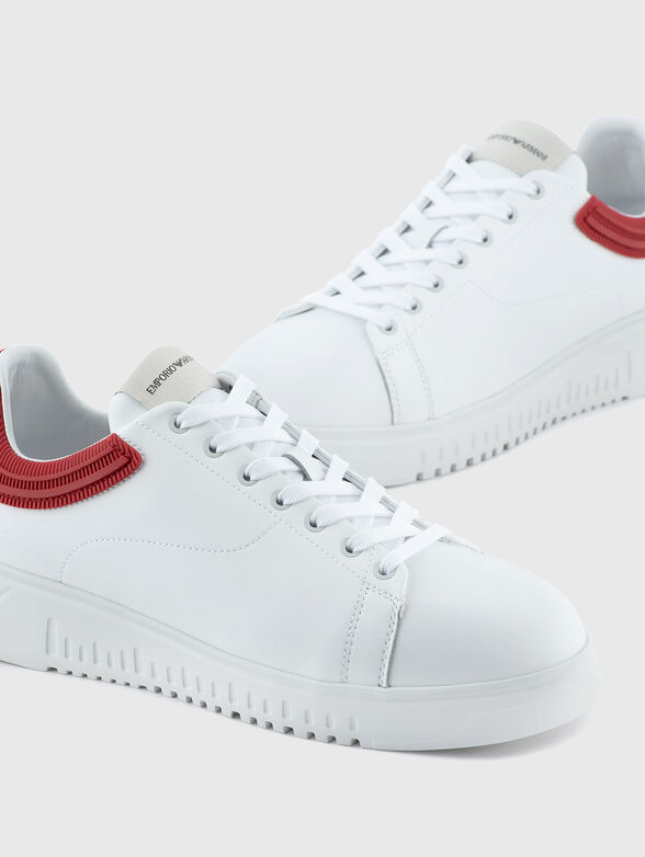 Leather sports shoes with logo - 4