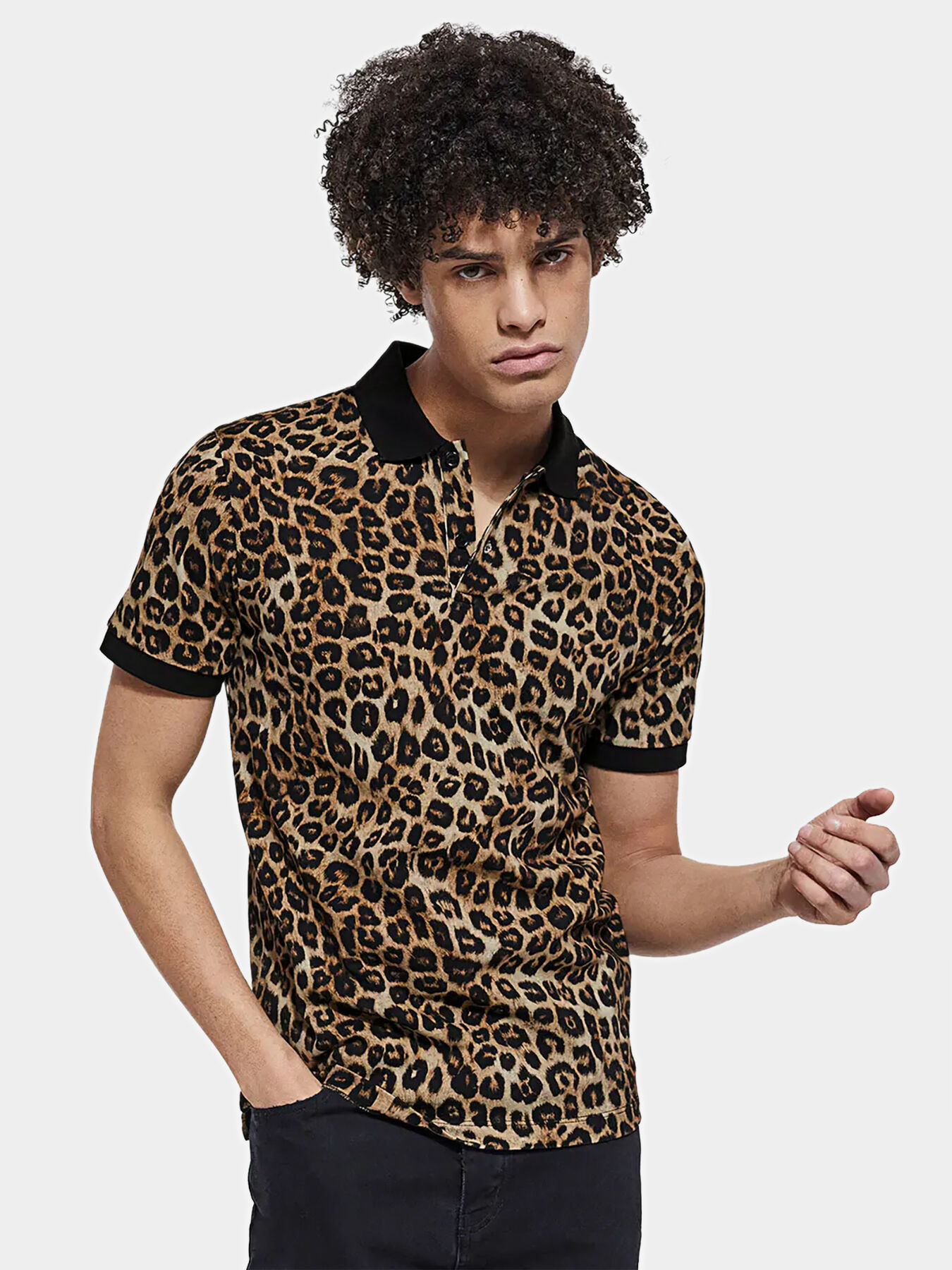 Polo shirt with animal print brand THE KOOPLES — Globalbrandsstore
