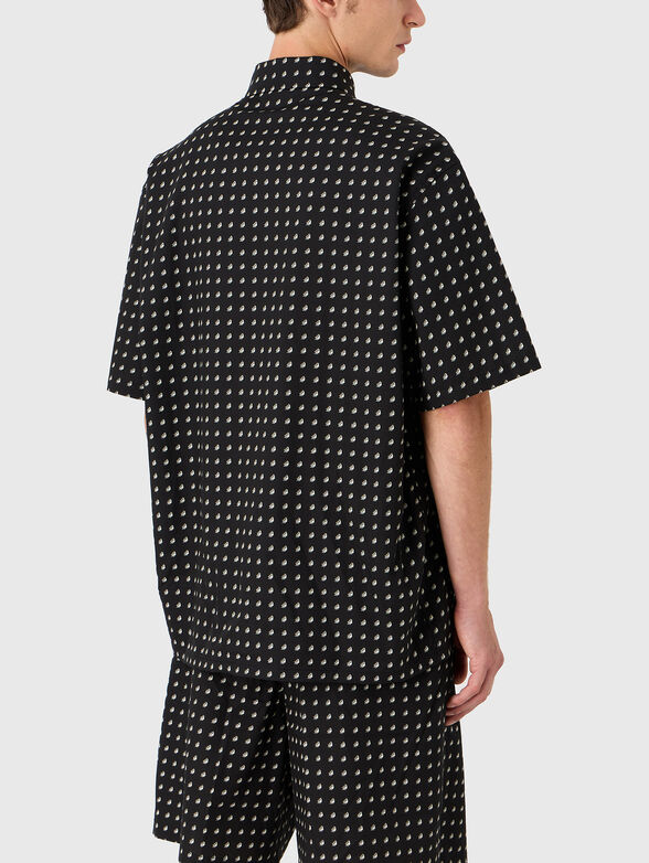 Black shirt with monogram logo print - 3