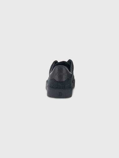 Dark blue suede sneakers - 4