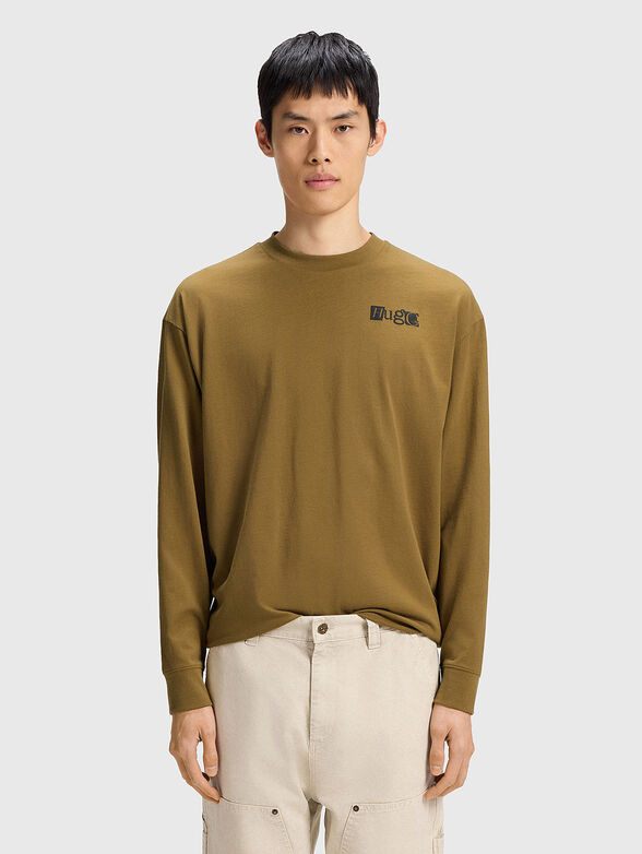 Cotton sweatshirt with oval neckline - 1