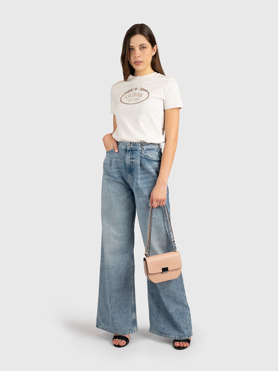 Памучна тениска с фронтално лого - 1