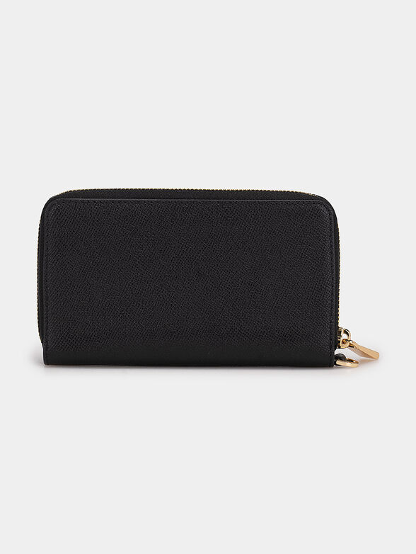 JET SET black leather purse with metal logo - 2
