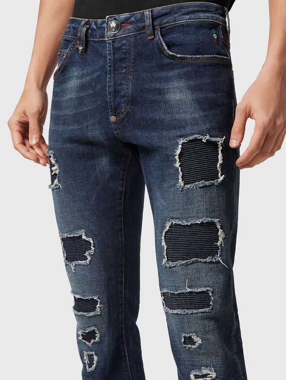 Distressed straight jeans - 3