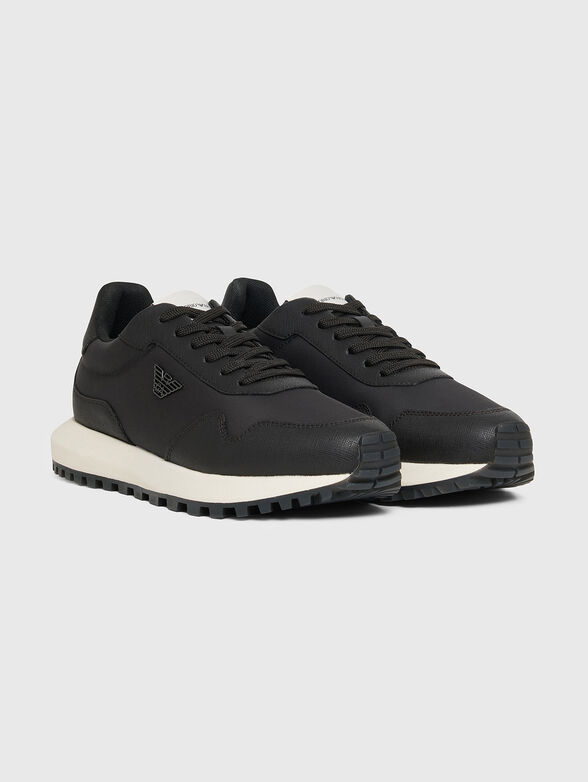 Beige sneakers with logo detail - 3