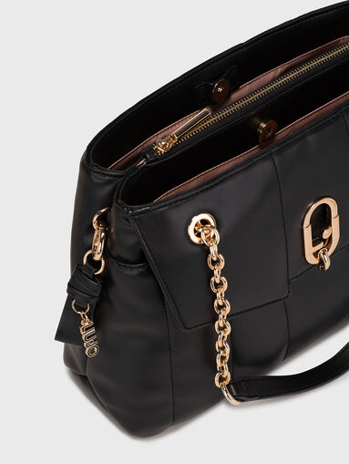 Faux leather bag with metal accents - 5