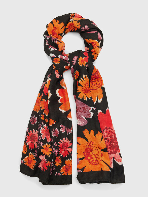 Scarf with floral accents  - 1