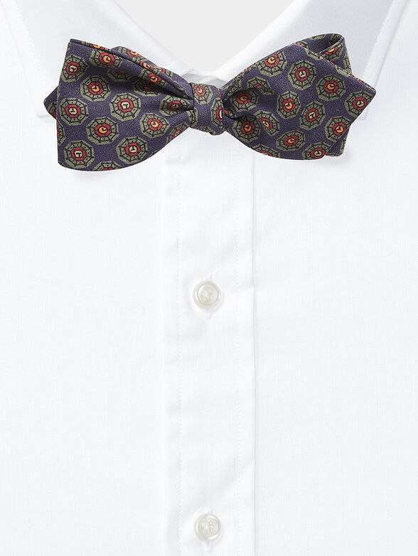 Silk bow tie with multicolor pattern - 0