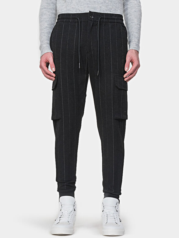 Cargo trousers with contrasting stripes - 1