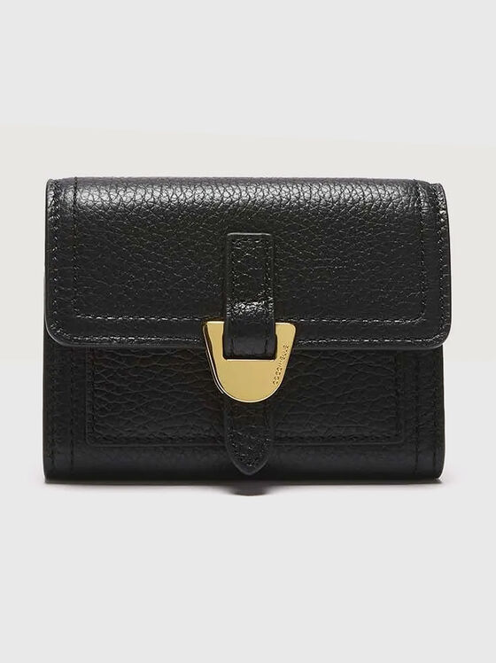 Leather wallet with gold-coloured detail - 1