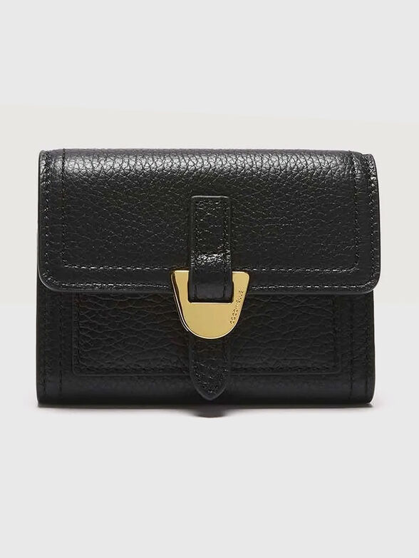 Leather wallet with gold-coloured detail - 1