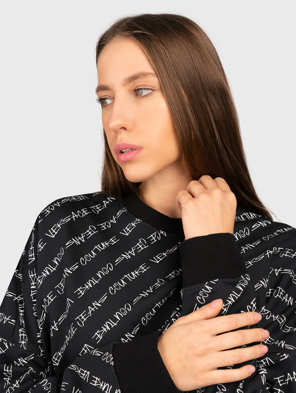 Black sweatshirt with monogram print - 3
