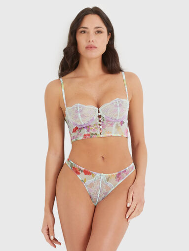 DAHLIA G-string with contrasting floral motifs - 3