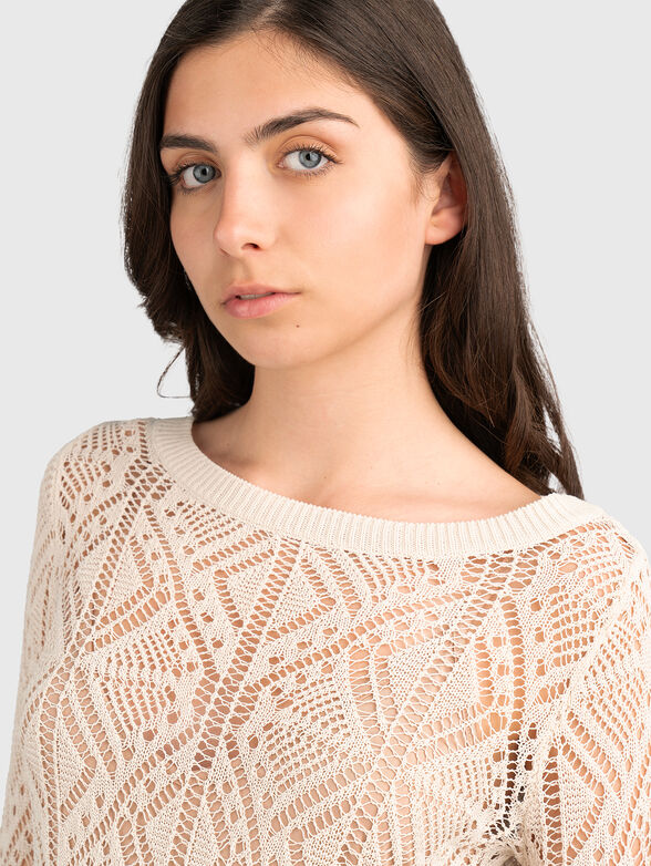 Knitted cotton blend sweater - 4