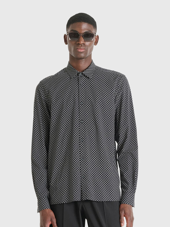 BARCELONA cotton shirt with micro print - 1