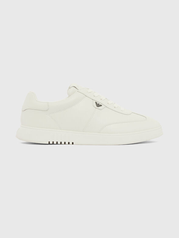 Genuine leather sneakers with a logo - 1
