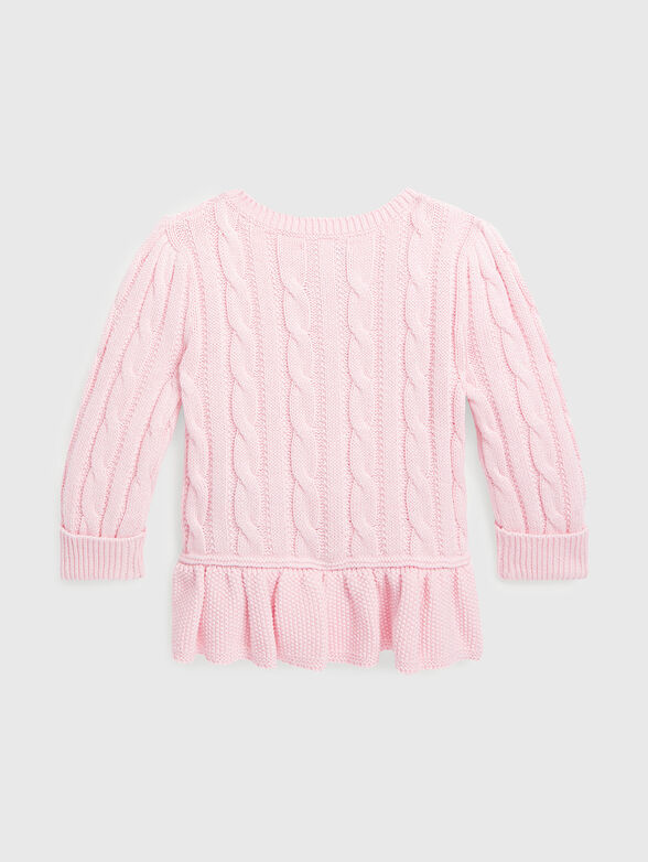 Pink knitted cardigan - 2