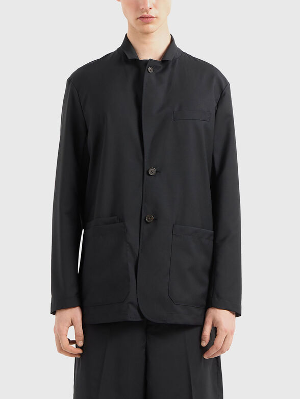 Black wool jacket - 1