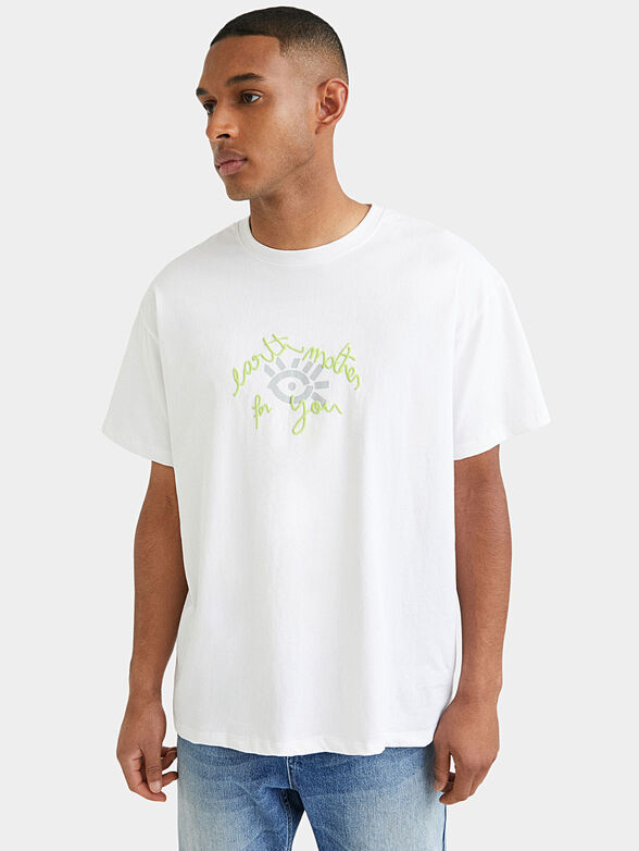 Cotton T-shirt in white color - 1
